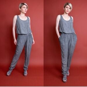 Cloth & Stone Gray Wash Sleeveless Jumpsuit – Size Small